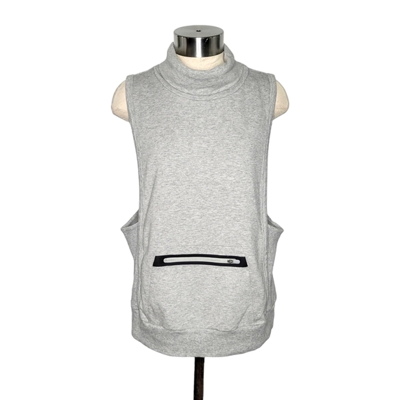Zella Bounce Back Funnel Neck Sleeveless Athletic Vest Women's Size S Gray - Picture 2 of 9
